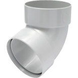 Отвод трубы двухмуфтовый 67° белый - водосток Rainway 130/100